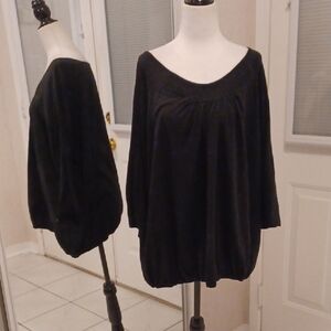 $4 Add-on Black Top With 3/4 Seeves - Size 3X